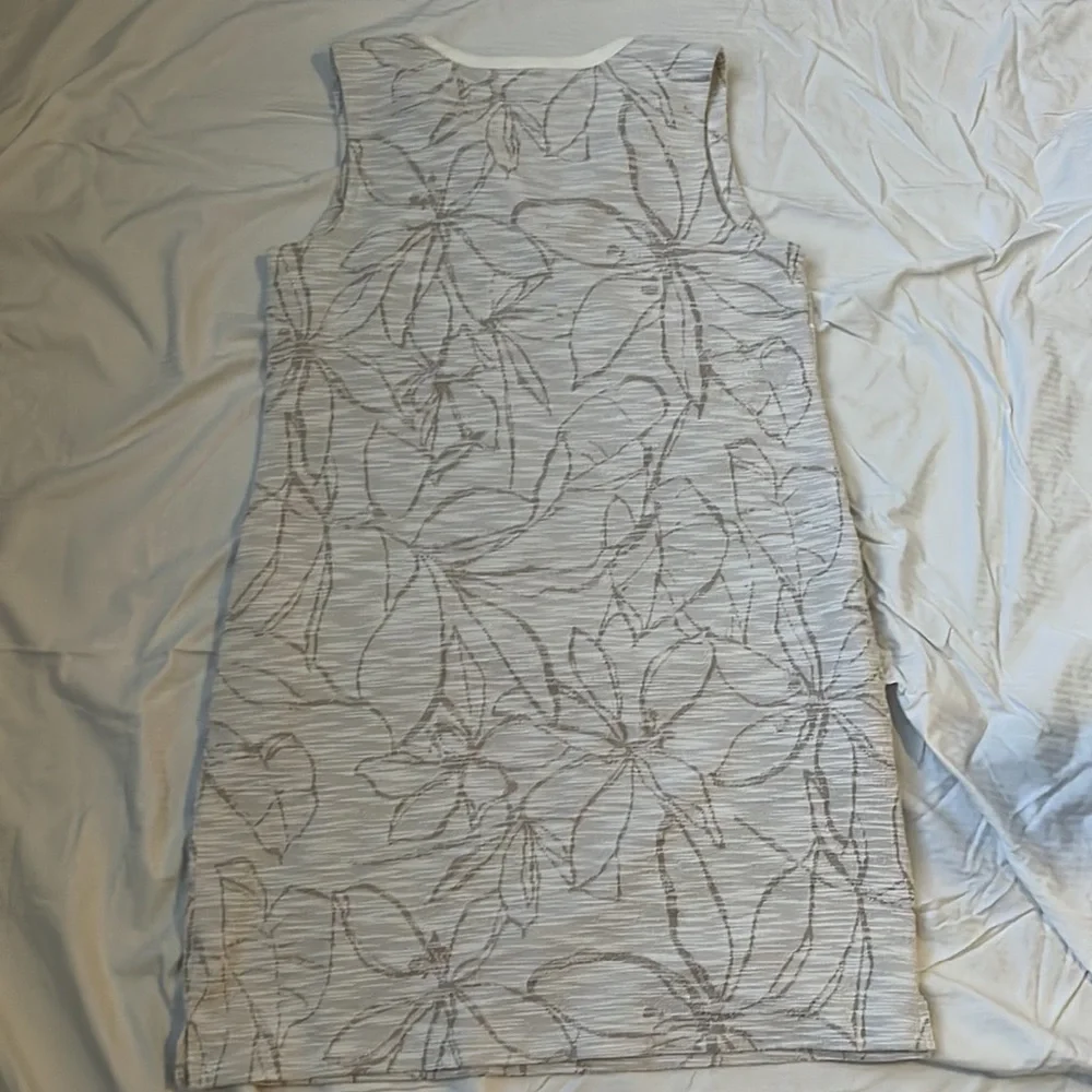 Liz Claiborne V-Neck A-Line Sleeveless Dress ~ Cream ~ L - Picture 3 of 5